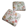 Pair of poufs floral fabric