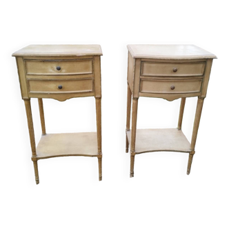 Pair of old Louis XVI style bedside tables