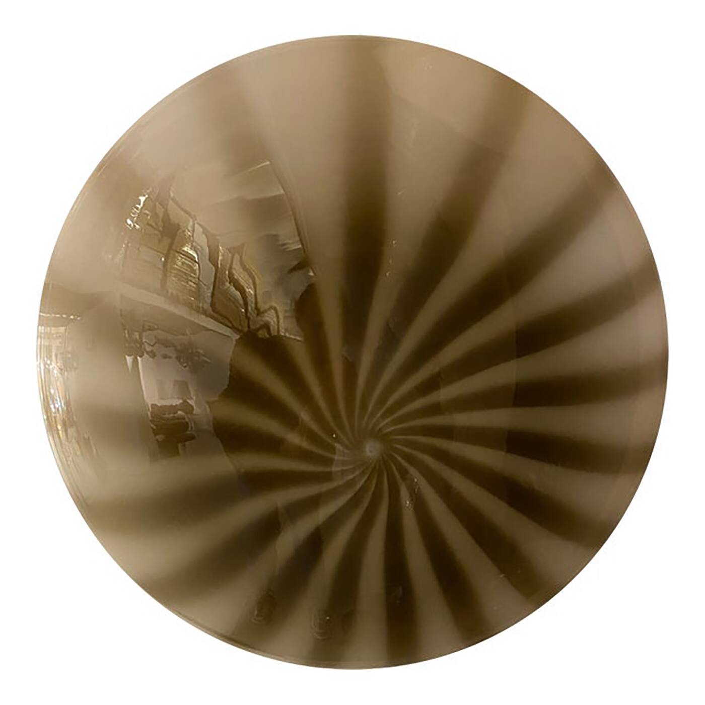 Contemporary Wall Lamp Brown Reeds on White Murano Glass
