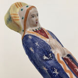 Virgin in polychrome enameled earthenware, 20th century