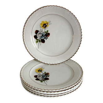 Set of 6 dessert plates Digoin model Veronese, 50s