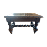 Carved wooden footrest