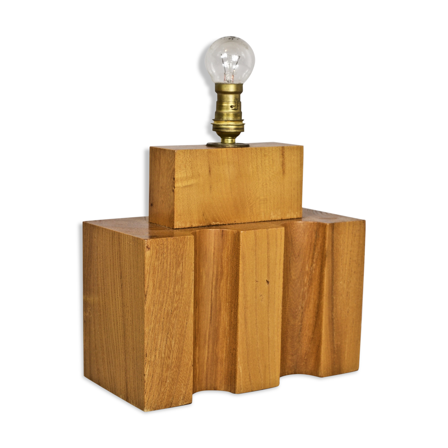 Constructivist wooden lamp edited by the House renewed circa 1970