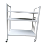 Desserte design style industriel en métal peint gris clair