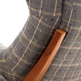 Mid-Century Franco Albini Fiorenza Graphite-blue Wool Ash Italian 1950 Armchair