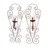 Pair of wrought iron wall lamps.