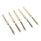 Set of 5 antique table knives in inlaid ebony, circa 1900.