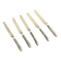 Set of 5 antique table knives in inlaid ebony, circa 1900.