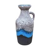 Ceramic vase with handle, fat lava, Strehla Keramik, Germany, 1970s.
