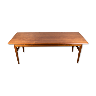 Large Danish teak coffee table with 1960 document rows.