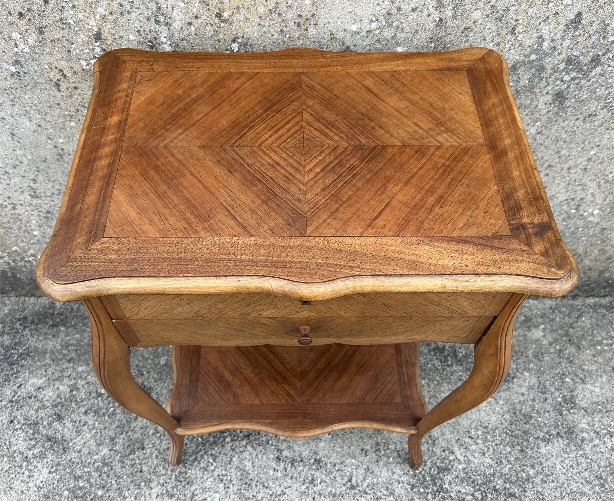 Louis XV style worker, wood and curly veneer, early 20th century