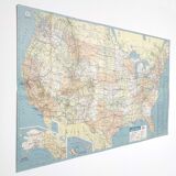 Vintage map USA 1970 America