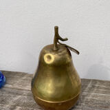 Pear fruit golden brass box