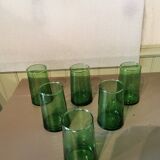 6 large green Beldi glasses