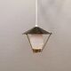 Danish hanging lamp from the 50-60s, made of brass, metal and with milky white glass shade.
