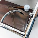 Pair of armchairs chromed metal and leather, 60 years