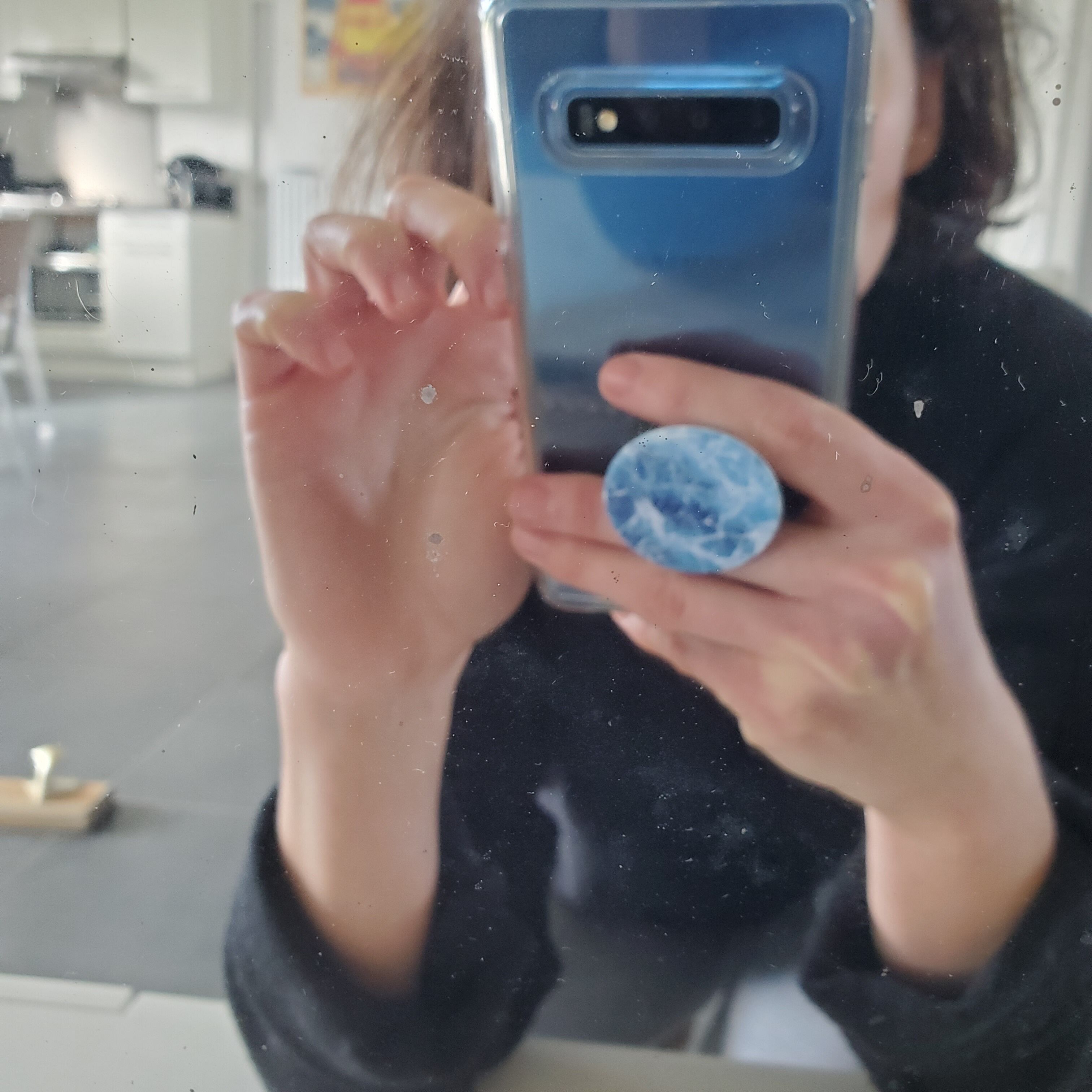 Antique mirror with gilded wood crests
