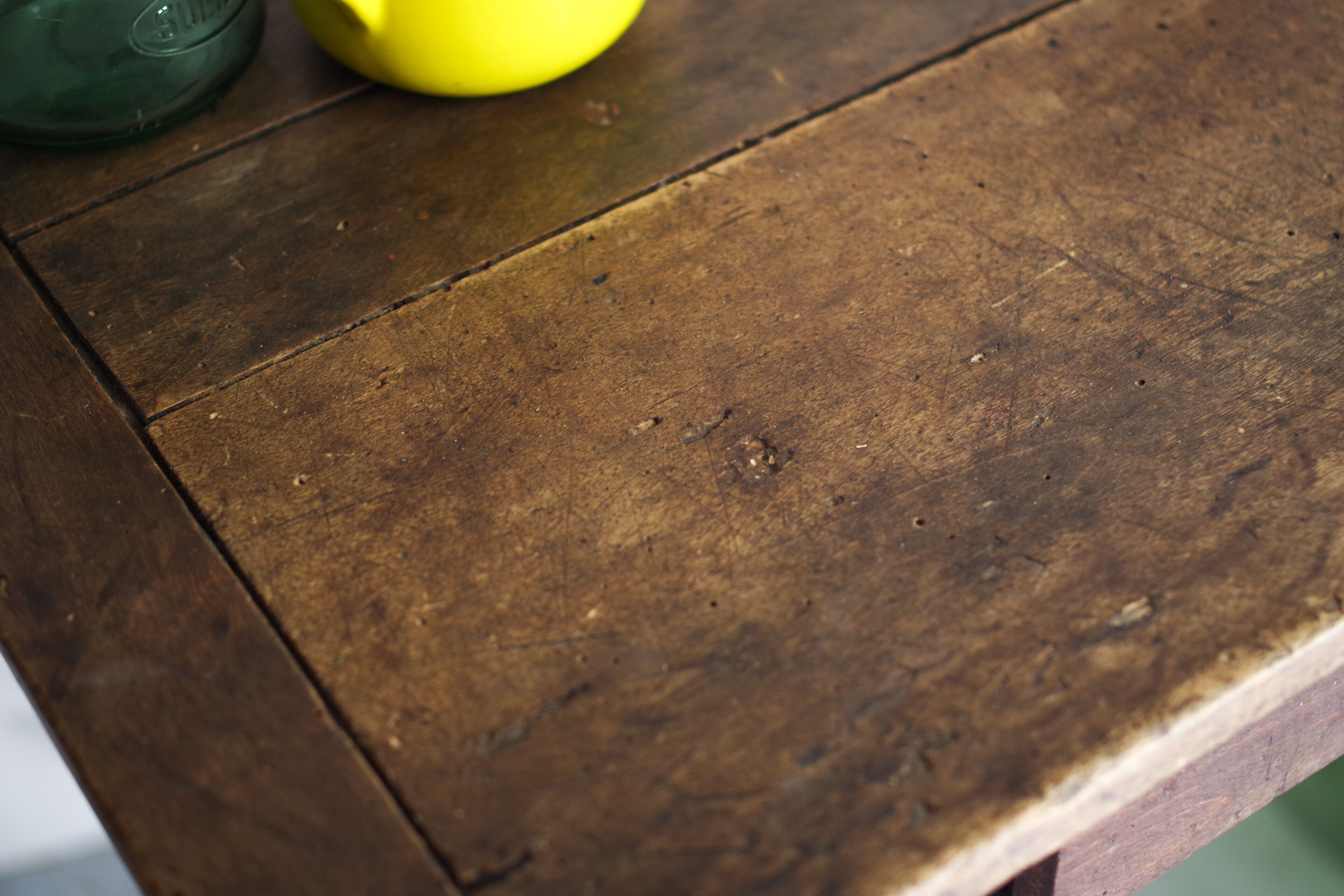 Small farm table-old rustic wooden desk years 50