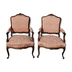 Fauteuils bergères style - noyer
