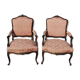 Bergères style Louis XV armchairs in Walnut