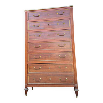 Louis XVI Mahogany Weekly Chest, 18th Century