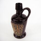 Ceramic pitcher vase - bird and flower decor - vintage 70s