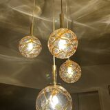 Large Mid Century  Bubble Glass Pendant Light