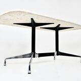 Travertine dining table by Charles & Ray Eames for Vitra, 1960s
