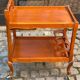 Louis XV solid wood serving trolley with bottle rack and drawer