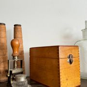 Ancienne boîte à fiches en bois