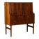 Rosewood chest of drawers with 2 drawers, forming a secretary. 1970s.