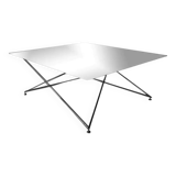 Square chrome and glass coffee table
