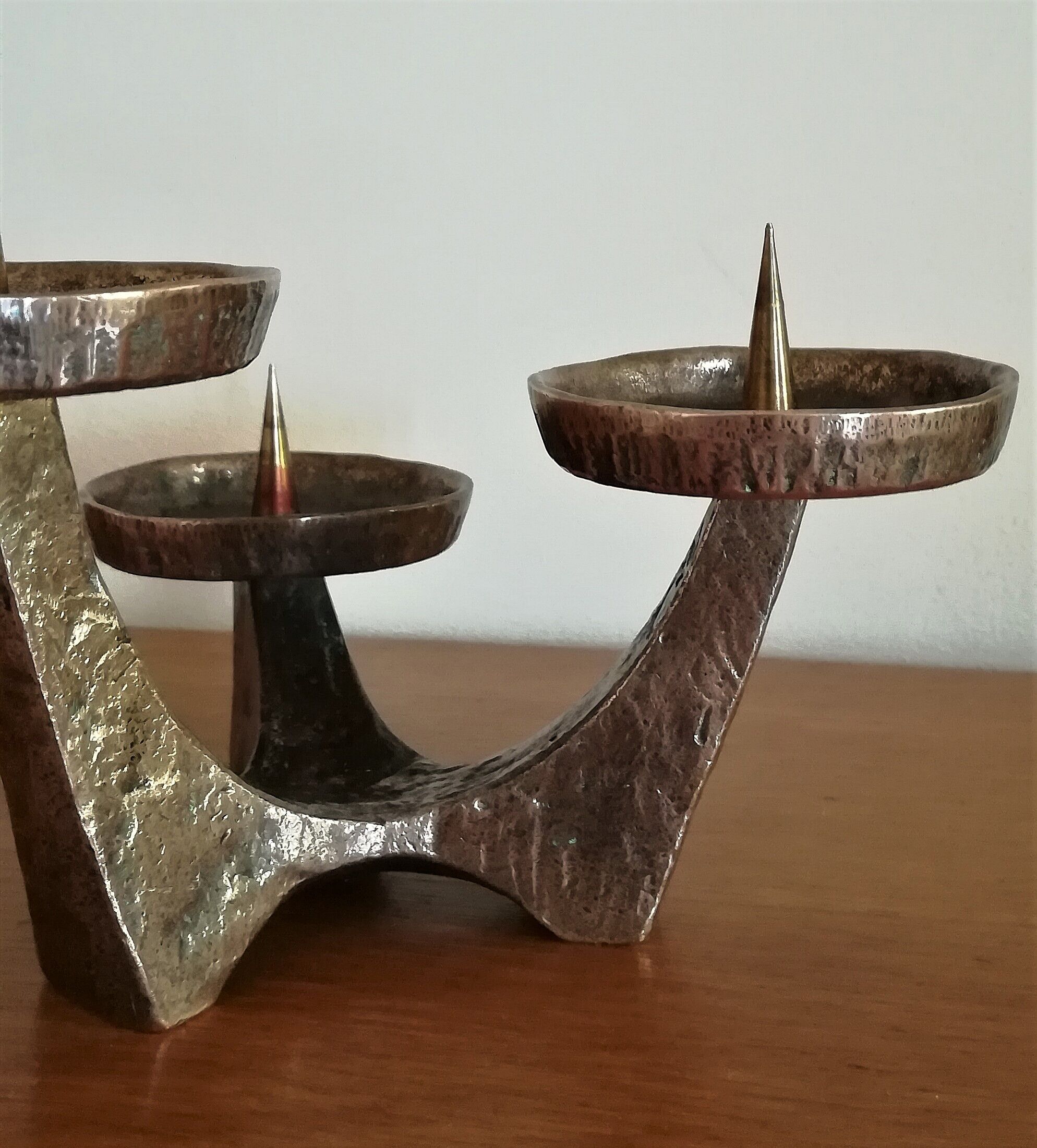 Vintage patinated bronze bougeoir 60/70v