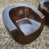 Pair of Moon armchairs in fibreglass