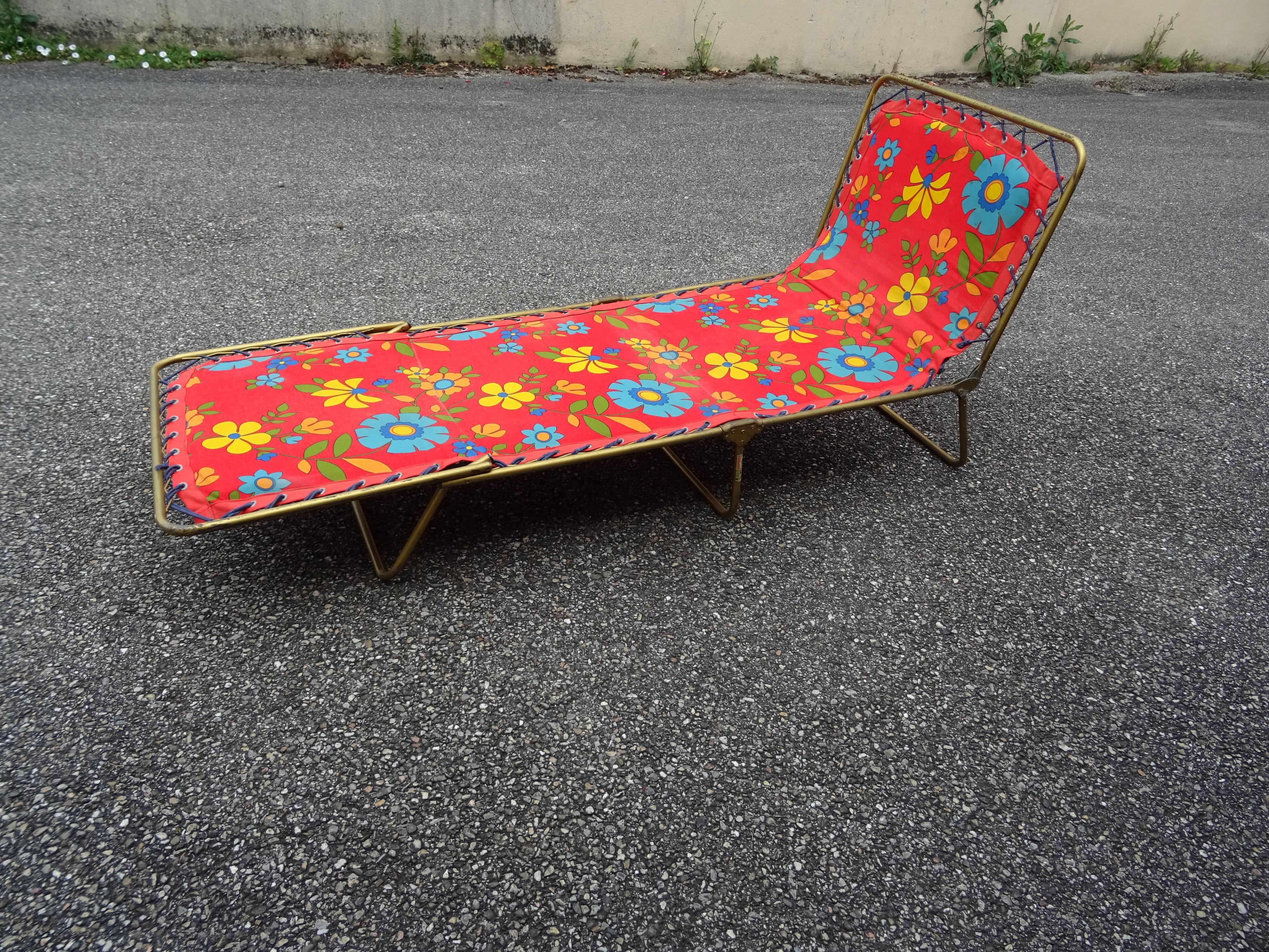 Lafuma Chantazur vintage folding lounge chair relax deck chair