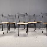 Vintage black metal and wicker italian bistro chairs.  Beautiful, elegant i