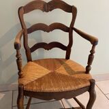 Straw country armchair