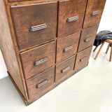 Meuble de métier ancien à 12 tiroirs, circa 1900