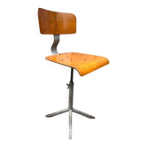 Vintage industrial workshop stool, height adjustable, 1960s.