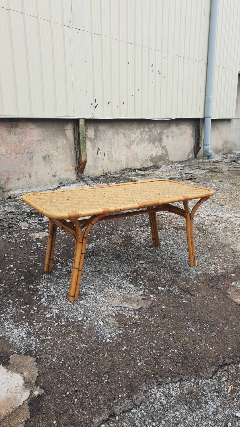 1970s rattan dining table