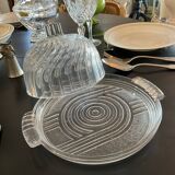 Bell and cheese dish Glass. Art Deco