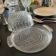 Cloche et plat à fromage verre Art Deco
