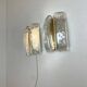 Glass and brass wall lights by Doria, 1960s