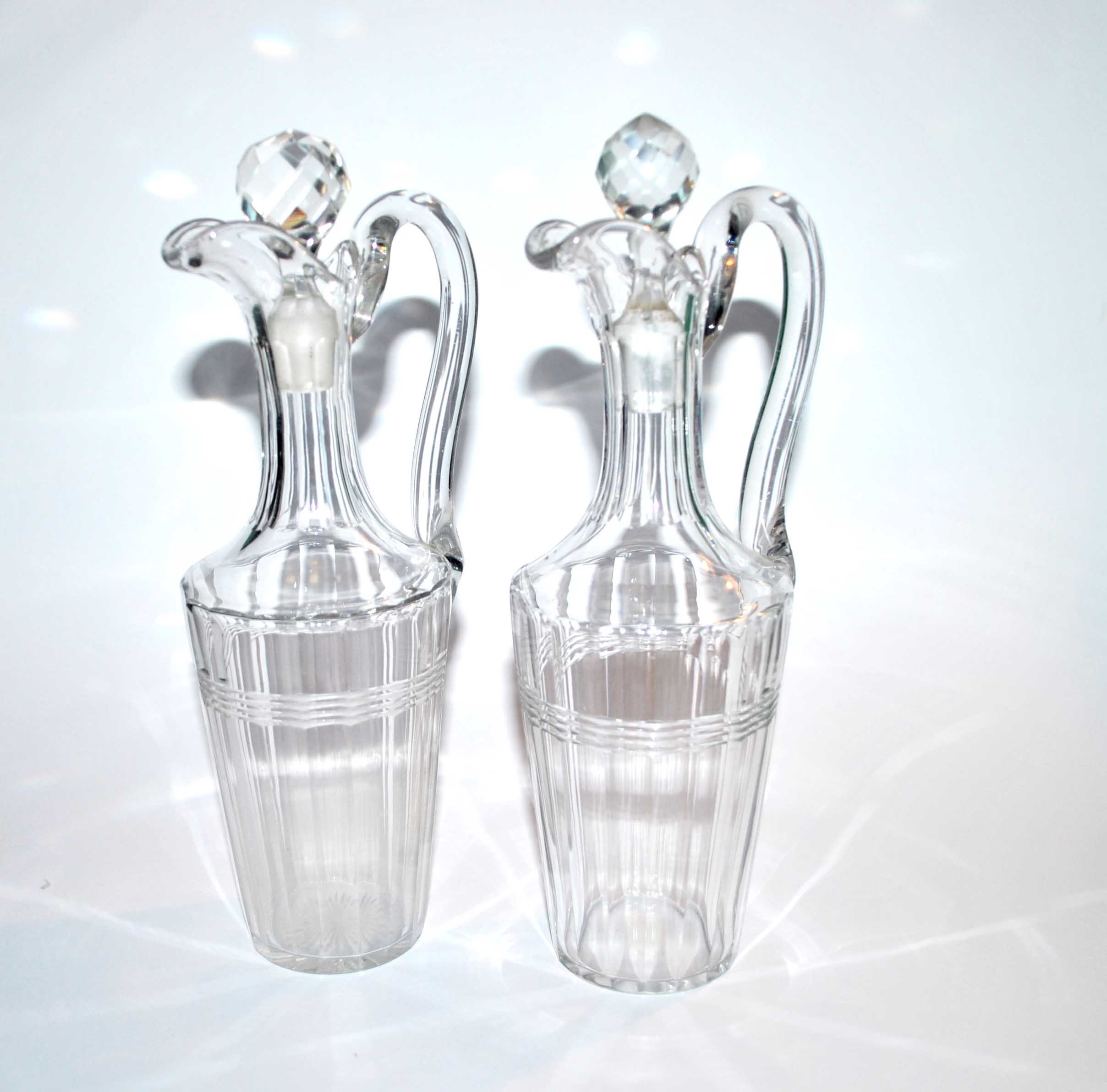 Bottles vinegar in cut crystal baccarat oil and vinegar - near model chicago 1916?