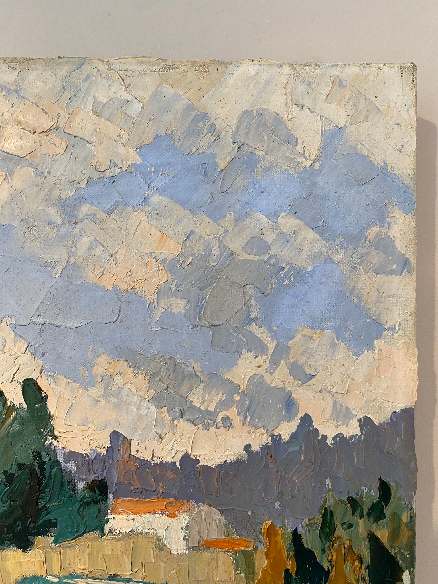 Tableau ancien, péniche à quai, signé Maurice Pannetier, années 70/80