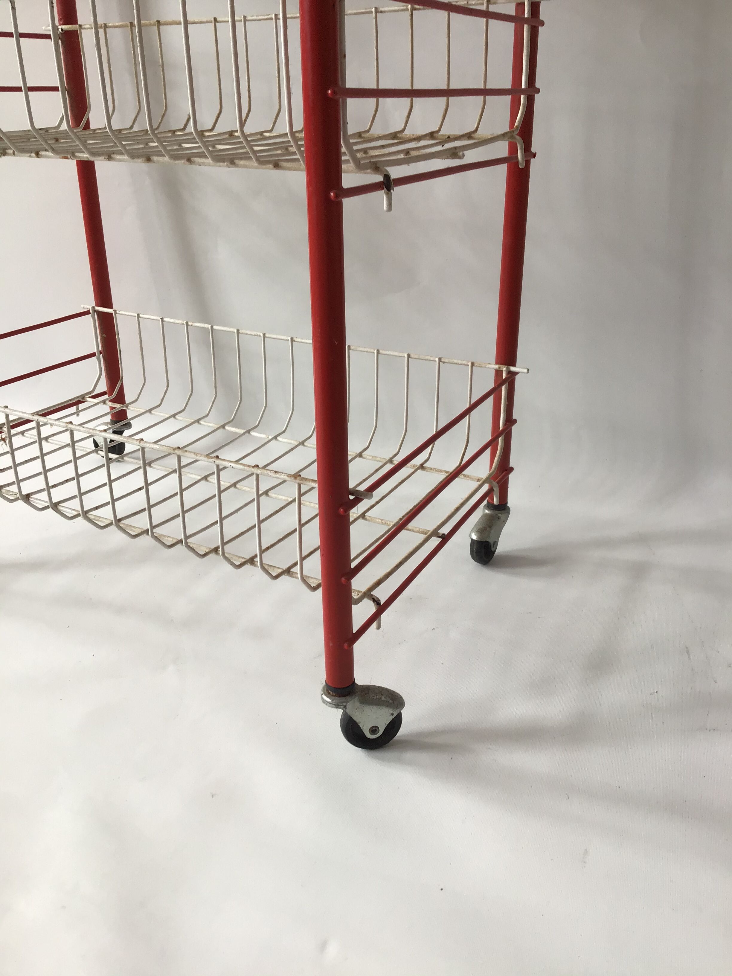 Vegetable trolley on vintage wheels