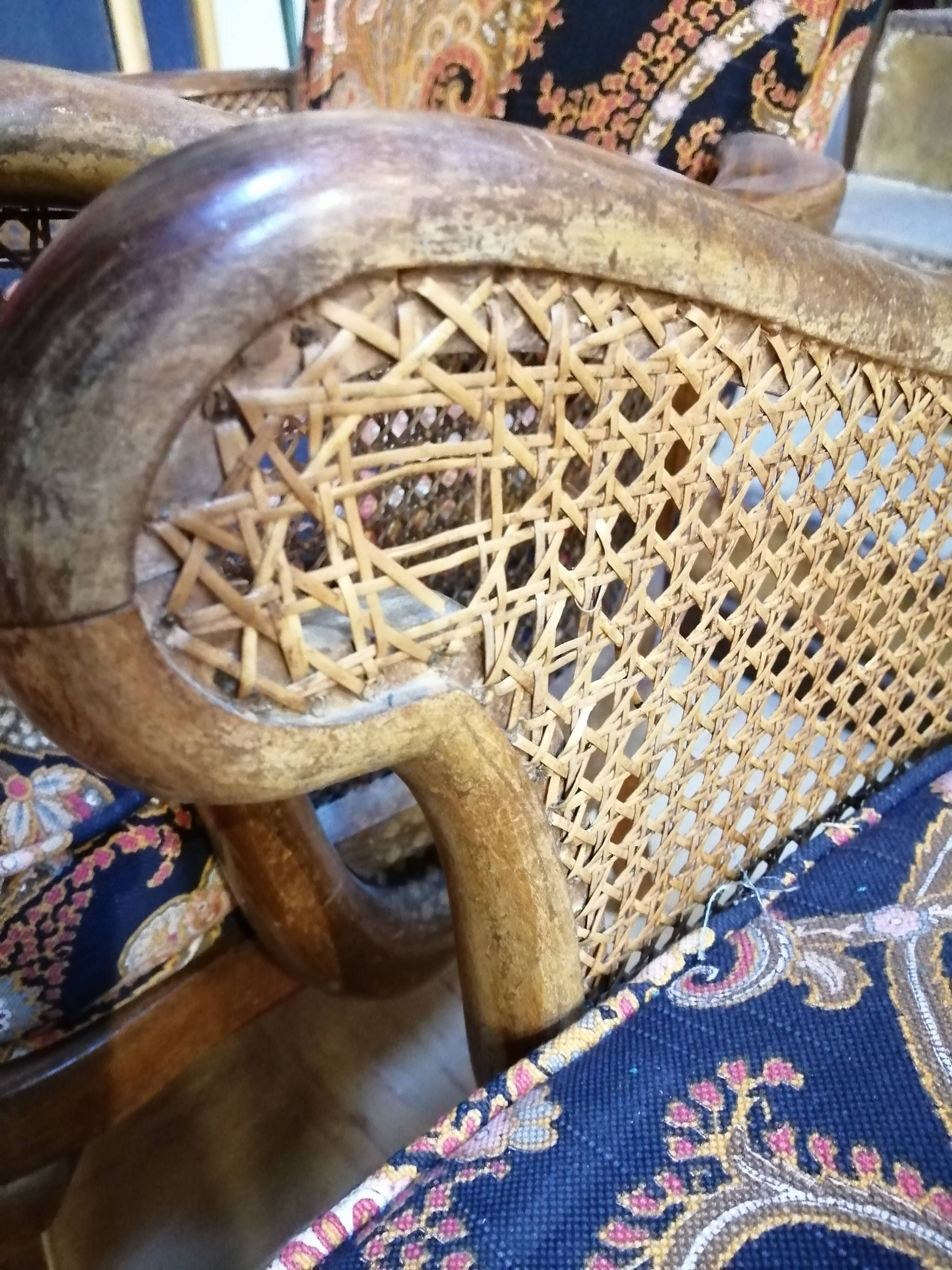 Duo of English armchairs Chippendale style