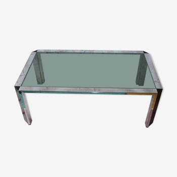 Table basse design vintage, chromee