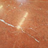 Vintage oval dining table in pink marble from the 70s 80s.