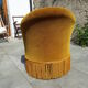 Fauteuil crapaud en velours ocre